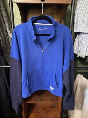 Under Armour Royal Blue and Navy Quarter-Zip Fleece Pullover